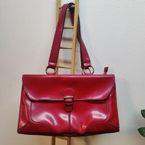 Emilie M Red Leather Purse large size *READ*